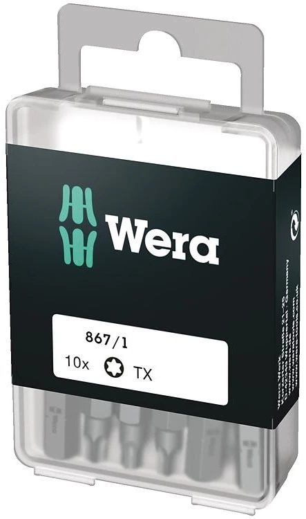 Sukimo antgaliai WERA Standart, T20 x 25 mm, 10 vnt.