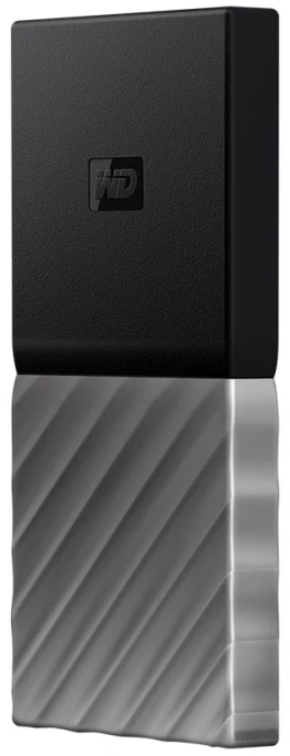 Kietasis diskas Western Digital „Sandisk WD 2TB My Passport SSD“ – nešiojamas SSD diskas, kurio skaitymo ir įrašymo greitis siekia 1050 MB/s, o įrašymo – 1000 MB/s, USB 3.2 Gen 2 – kosminės pilkos spalvos