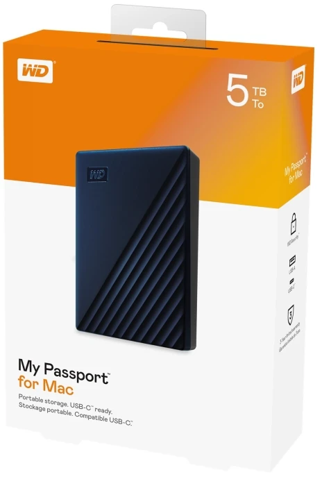 Kietasis diskas Western Digital My Passport for MAC 5TB Mėlyna