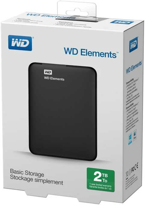 Western Digital Kietasis išorinis diskas WD Elements Portable HDD 2TB USB3 WDBU6Y0020BBK-WESN Juodas