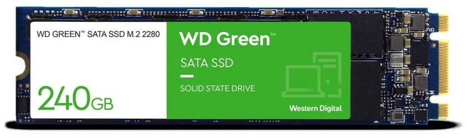 WD Žalias SATA 240GB vidinis SSD kietojo kūno diskas - SATA 6Gb/s M.2 2280 - WDS240G3G0B, maitinamas „SANDISK“