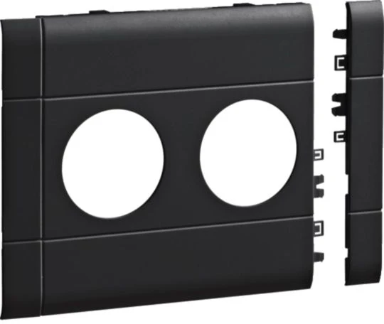 WEXØE Hager Dangtelis 120 mm be teksto laukelio 2 kištukiniams lizdams RAL9011