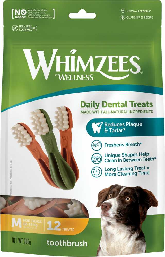 WHIMZEES Dog Chew dantų šepetėlis M - 12 vnt.
