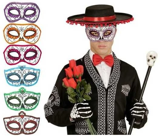 Widmann Nežinomas Kaukė DIA DE LOS MUERTOS 03851, balta/raudona, plastikas