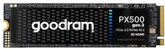 Wilk Elektronik M.2 SSD - Goodram PX500 1 TB PCIe 3.0 NVMe 3300 MB/s Skaitymas 2700 MB/s Rašymas