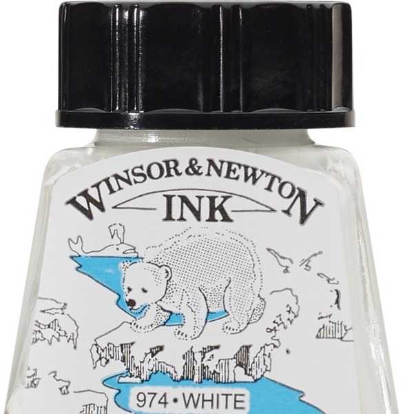 Winsor & Newton piešimo rašalas, baltas, 14 ml, uniw