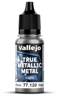 Vallejo : 77.120 - True Metallic Metal - Light - Obsidian Juodas (18 ml)