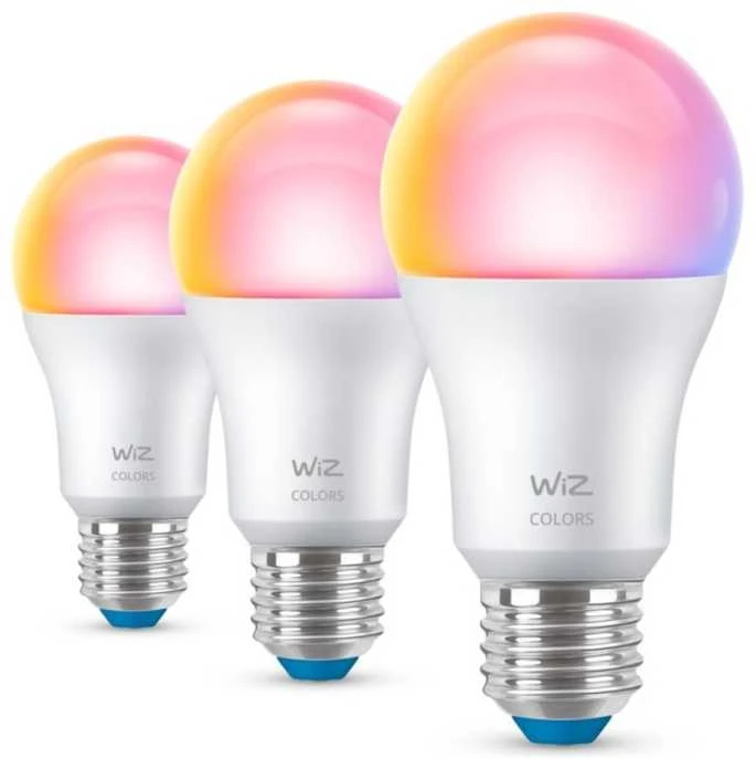 WiZ lempučių rinkinys - 8,8 W, 2200–6500 K (RGB), A60, E27, 3 vnt.