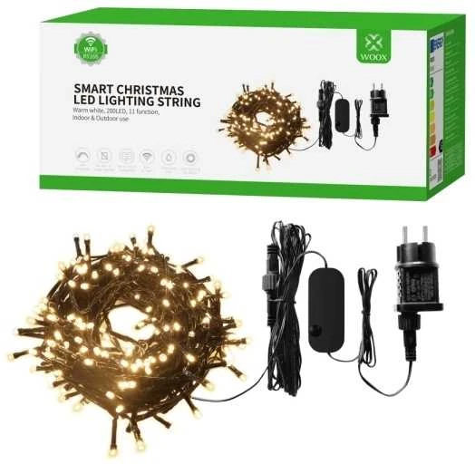 Išmani LED lauko girlianda, 230Vac, 20m, 200 x LED, šiltai balta 2500K, Wi-Fi, TUYA / Smart Life, WOOX