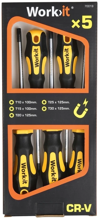 Work>It Atsuktuvų rinkinys TORX, 5 dalių