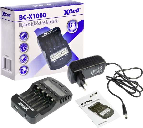 XCell greitasis įkroviklis BC-X1000 1-4x AAA AA LCD ekranas - greitasis įkroviklis - nikelio-metalo hidridas (NiMH)