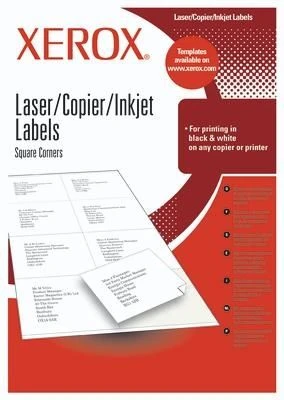 Lipnios Xerox popieriaus etiketės – 24UP 70x37 etiketės (100 lapų, A4)