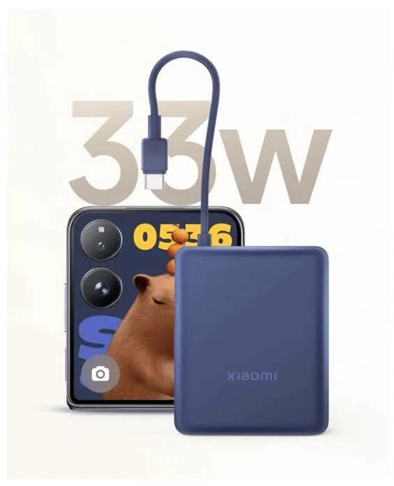 „Xiaomi 33W Power Bank“ (integruotas laidas) | 10000 mAh | USB-C | Ledas Mėlyna