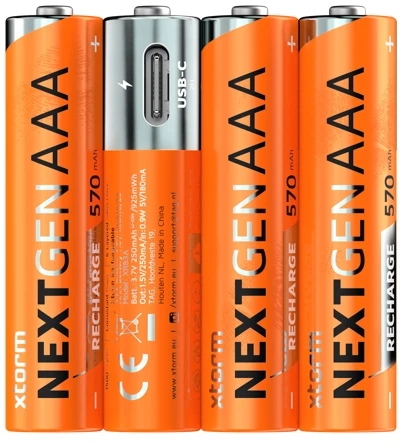 Atminties kortelė Xtorm NextGen AAA Batteries USB-C Rechargeable - 4er Pack