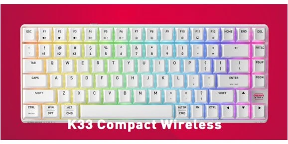 Klaviatūra Cherry XTRFY K33 Compact Wireless (G8D-24030PAAPN-0)