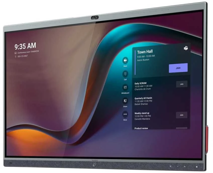 Monitorius System interaktywny Yealink Yealink MeetingBoard Pro Interaktyvus płaski panel 2,18 m (86'') LCD Wi-Fi 400 cd/m² 4K Ultra HD Juodas Ekran dotykowy Procesor įmontuotas Android
