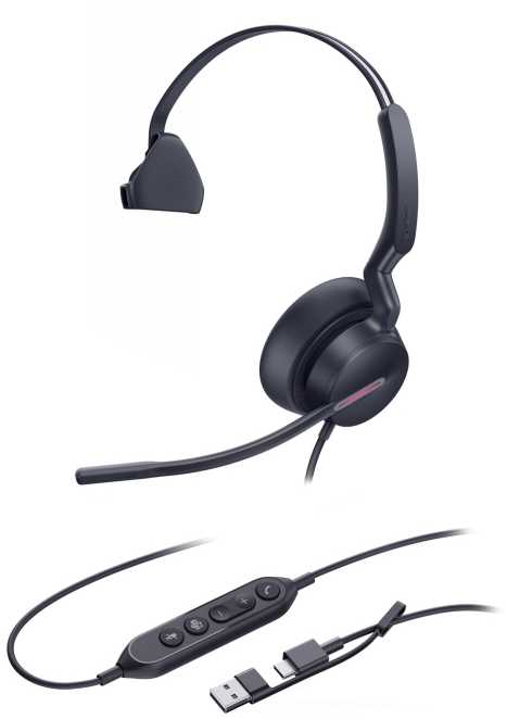 Ausinės Yealink UH46 Mono Teams USB-C/A