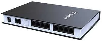 Yeastar TA800, G.711alaw, G.711ulaw, G.722, G.723, G.726, G.729A, GSM 6.10, T.38, DHCP, DDNS, OpenVPN, PPPoE, statinis maršrutas, VLAN, RADIUS, TR-069, 12 V, 1 A