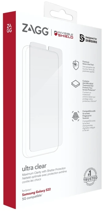 ZAGG InvisibleShield Ultra Clear+ - Samsung - Galaxy S22 - Atsparus dulkėms - Atsparus įbrėžimams - Atsparus dūžiams - Permatomas - 1 vnt.