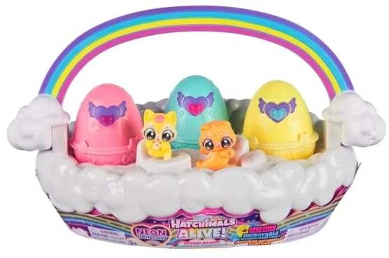 Žaislinis krepšelis Hatchimals Alive Neon Rainbow