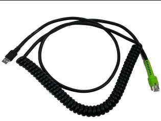 Zebra skaitytuvo USB spiralinis laidas su žalia jungtimi