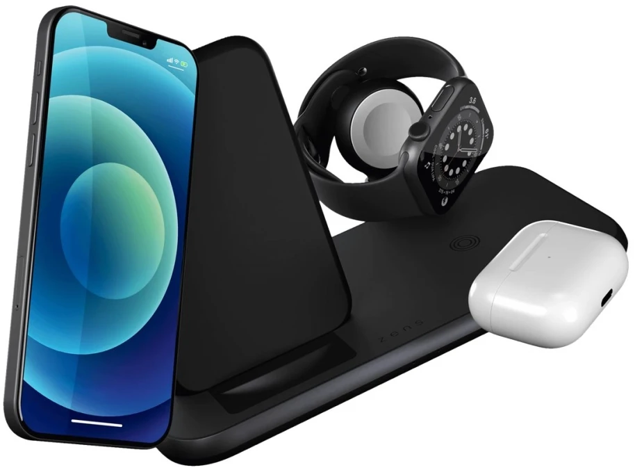 Zens Aliuminio 4w1 Stand Wireless Charger balta