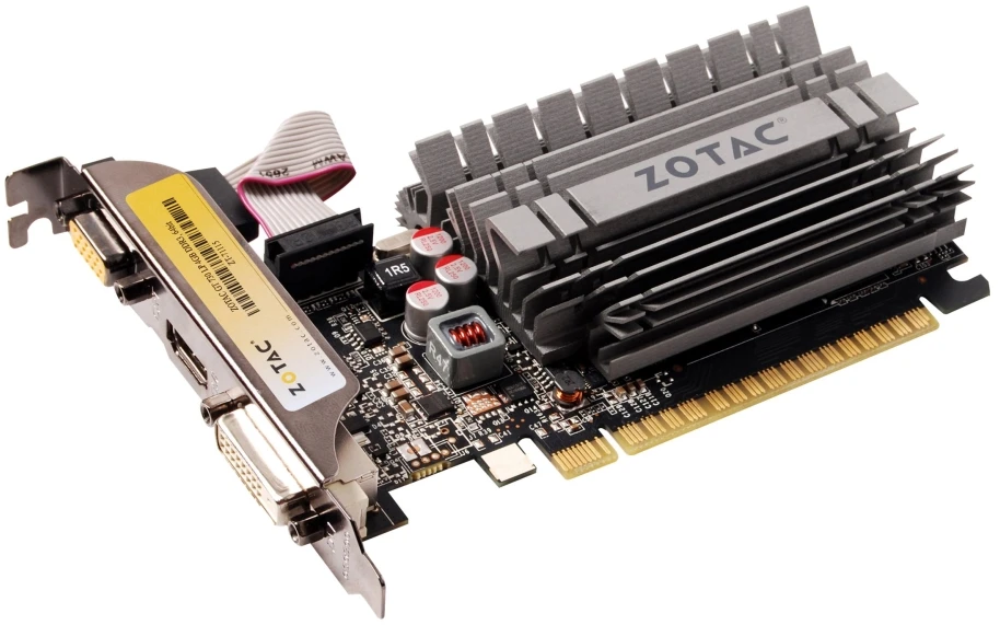 ZOTAC GeForce GT 730 ZONE Edition žemo profilio vaizdo plokštė, 4 GB DDR3 (64 bitų), HDMI, DVI, VGA