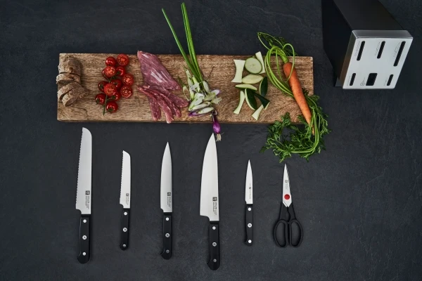 ZWILLING Gourmet peilių laikiklis su KiS technologija, 7 dalių, pelenų juodumo spalvos