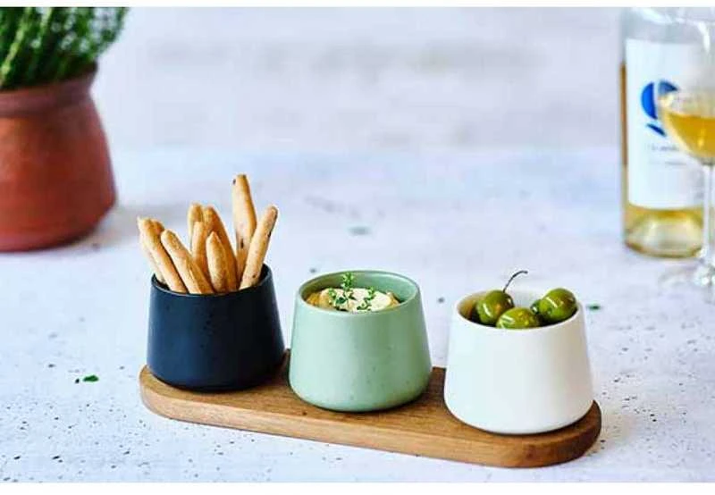 Billiet Indeliai užkandžiams su mediniu padėkliuku (3xh 7cm) BITES