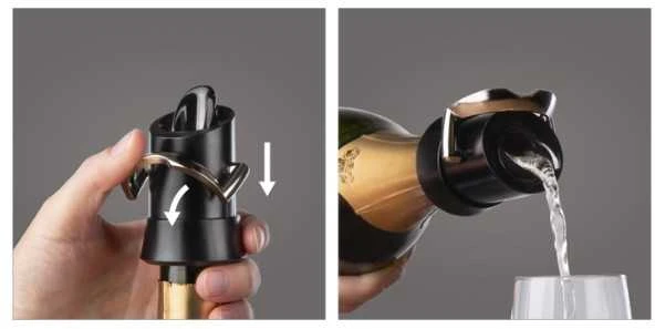 Vacu Vin šampano kamštis su piltuvėliu