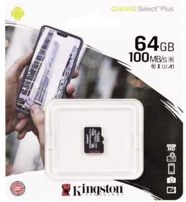 Atminties kortelė Kingston Canvas Select Plus MicroSDXC, 64 GB