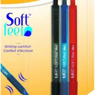 Bic Spalvotų tušinukų rinkinys Soft Feel Clic Grip 1.0 mm, pakuotėje 3 vnt 133990