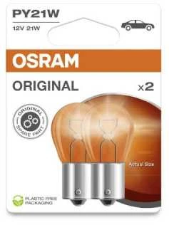OSRAM Automobilinės lemputės 21W 12V BAU15S (geltona) 2vnt