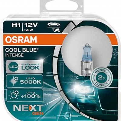 Osram lemputės, H1, COOL Mėlynas Intense, NextGen, 5000K 55W 64150CB