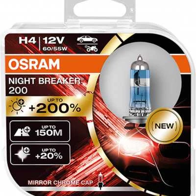 Osram lemputės Night Breaker lazerinis,+200%, H4, 60/55W, DUO 64193NB2
