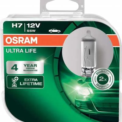OSRAM Automobilinės lemputės ULTRA LIFE H7 55W 12V PX26D 2vnt