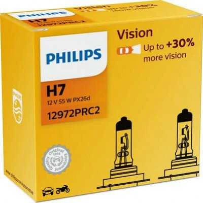 Philips lemputė H7 12V 55W PX26d Vision +30%, DUO, 12972PRC2