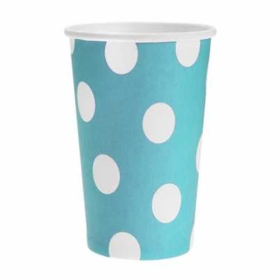 GoDan Popieriniai puodeliai mėlyna su baltais taškeliais, 6vnt., 270ml