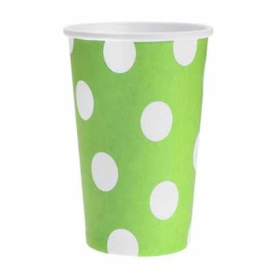 GoDan Popieriniai puodeliai pistacijų žalia su baltais taškeliais, 6vnt., 270ml