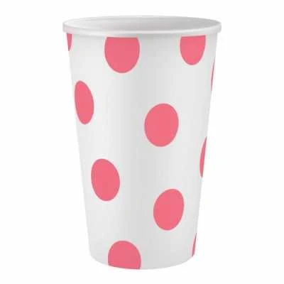 GoDan Popieriniai puodeliai su rožiniais taškeliais, 6vnt., 250ml