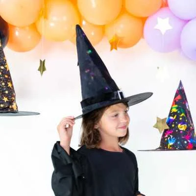 Partypal Helovino raganos kepurė šviečianti LED