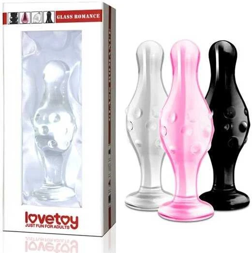 LOVETOY 4.5" Glass Romance Dildo Juodas