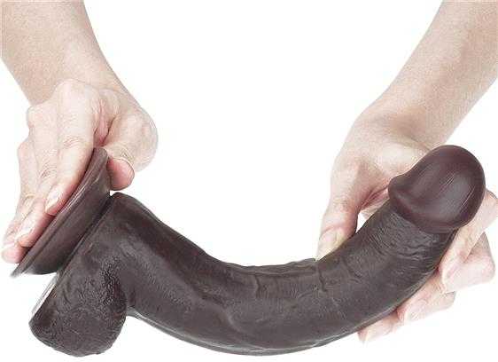 Lovetoy Ebony didelis penis su dviguba oda ir siurbtuku