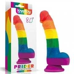 LOVETOY Prider Dildo 8.0'' Colorful