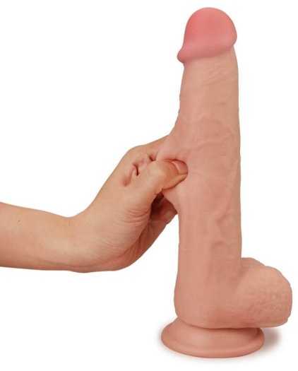 LoveToy 9,5 colio slankiojančios odos dvigubo sluoksnio dildo