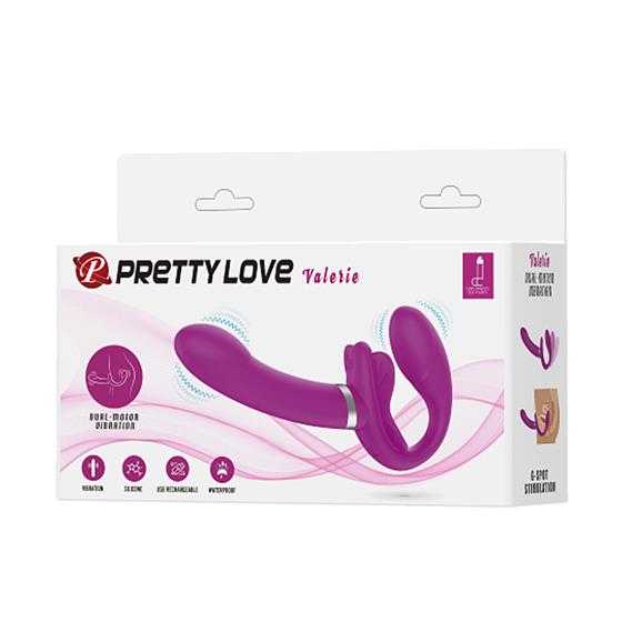 Pretty Love Dvigubo diržo vibratorius be diržų, 12 režimų