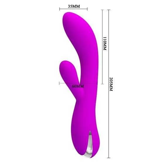 Pretty Love Šildomas šiltas zuikio vibratorius 12 režimų 20cm