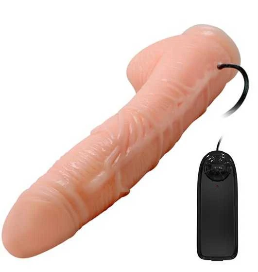 BAILE Dildo lenktas penio siurbtukas nuotolinio valdymo pultelis 28 cm