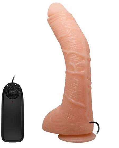 BAILE Dildo lenktas penio siurbtukas nuotolinio valdymo pultelis 28 cm