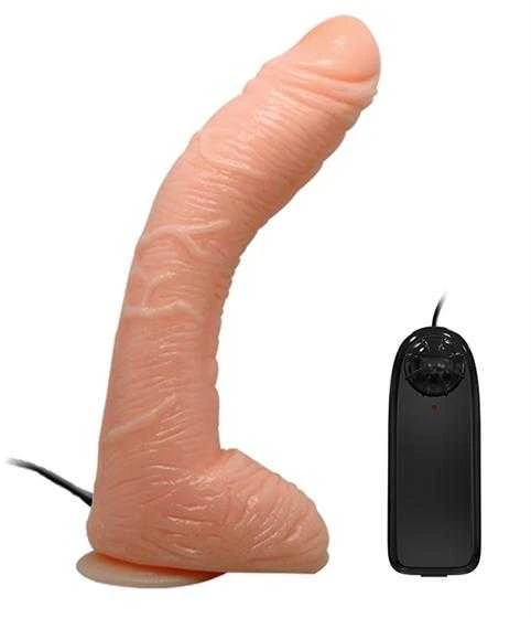 BAILE Dildo lenktas penio siurbtukas nuotolinio valdymo pultelis 28 cm